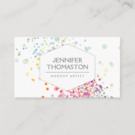 Colorful Confetti Bokeh Classic White Visitenkarte