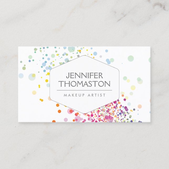 Colorful Confetti Bokeh Classic White Visitenkarte (Vorderseite)