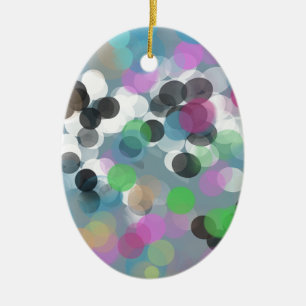 Colorful Confetti Bokeh Dots Keramikornament