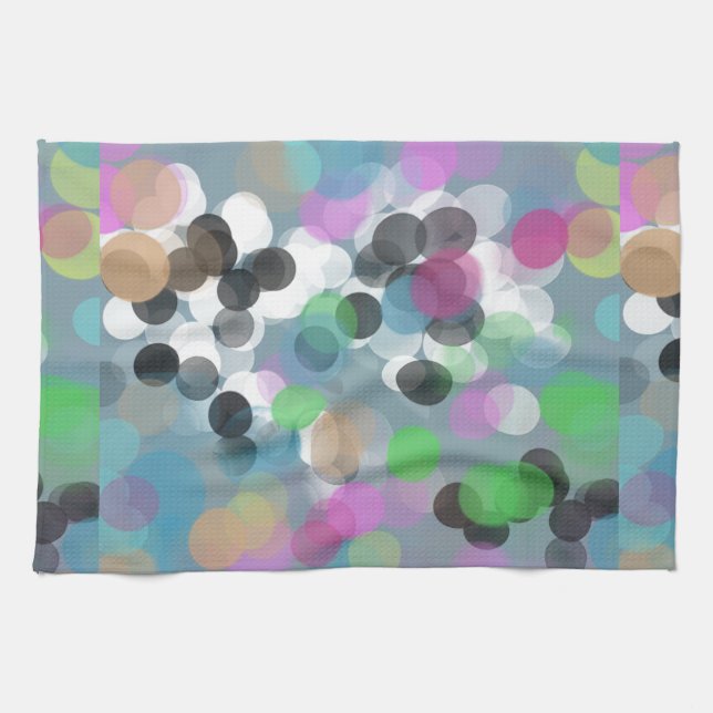 Colorful Confetti Bokeh Dots Küchentuch (Horizontal)