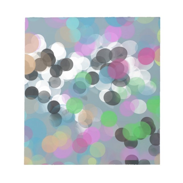 Colorful Confetti Bokeh Dots Notizblock (Vorderseite)