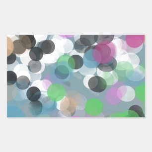 Colorful Confetti Bokeh Dots Rechteckiger Aufkleber