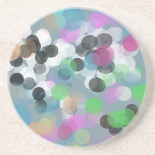Colorful Confetti Bokeh Dots Sandstein Untersetzer