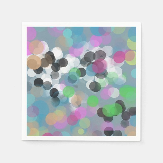 Colorful Confetti Bokeh Dots Serviette (Vorderseite)