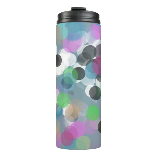 Colorful Confetti Bokeh Dots Thermosbecher (Vorderseite)