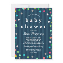 Colorful Confetti - Dark Blue Baby Dusche