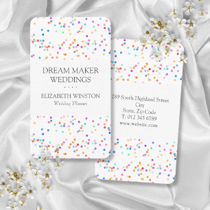 Colorful Confetti Moderne Elegante Hochzeit Visitenkarte