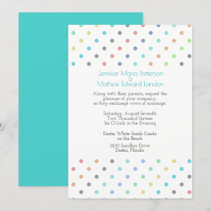 Colorful Confetti Polka Dot Wedding Einladung