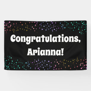 Colorful Confetti - Schwarze Glückwünsche Banner