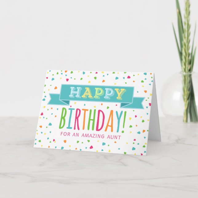 Colorful Confetti Tante Birthday Card Karte (Vorderseite)