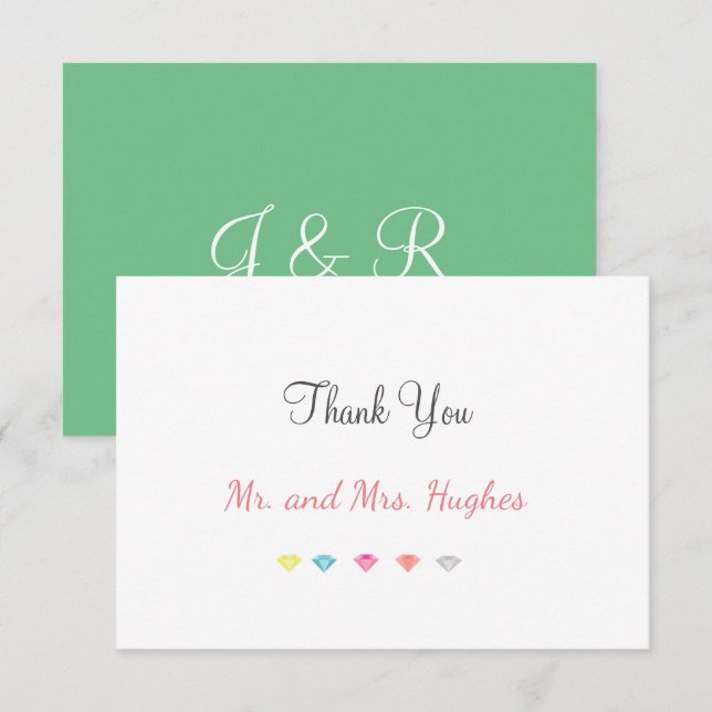 Colorful Confetti Wedding Danke-Card Dankeskarte (Vorne/Hinten)