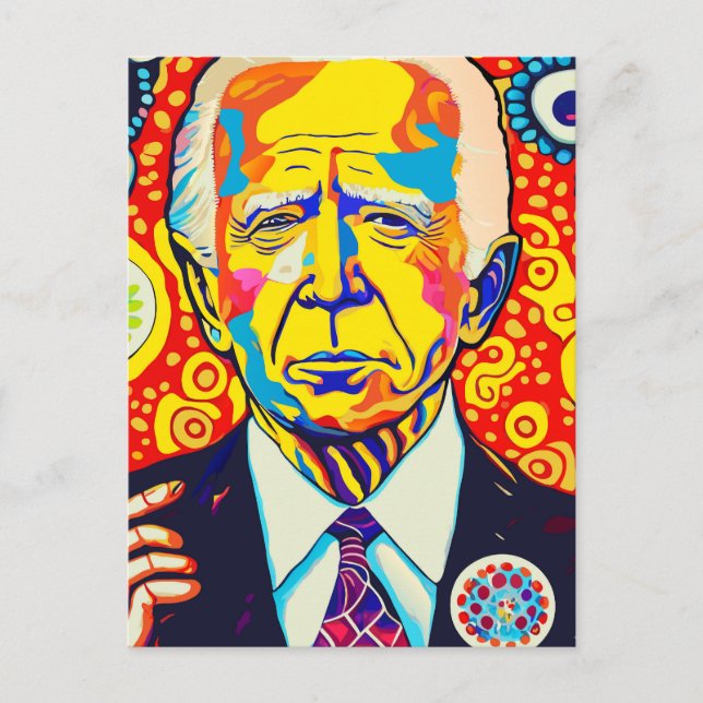 Colorful Contemporary Joe Biden Portrait Postkarte (Vorderseite)