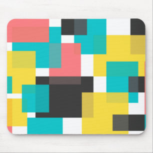 Colorful, cool, trendy, urban geometric shape art mousepad