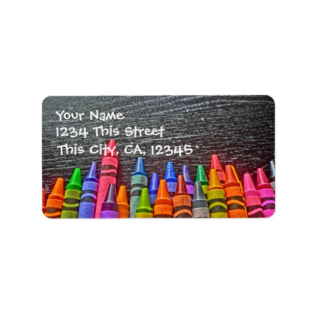 Colorful Crayon Address Labels Adressaufkleber (Vorne)