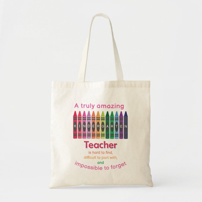 Colorful Crayon / Kindergarten Lehrerbewertung Tragetasche (Vorne)