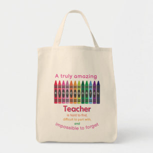 Colorful Crayon / Kindergarten Lehrerbewertung Tragetasche