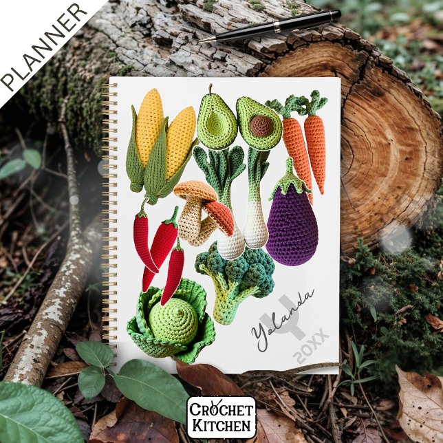 Colorful Crochet Gemüsemushroom Collage Name Planer (Von Creator hochgeladen)