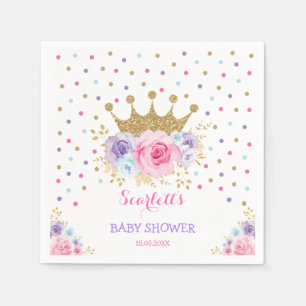 Colorful Crown Princess Royal Baby Shower Girl Serviette