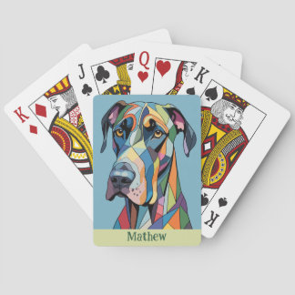 Colorful Cubist Great Dane  Spielkarten