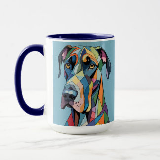 Colorful Cubist Great Dane  Tasse