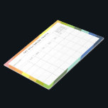 Colorful Custom Family Planner Calendar Notizblock<br><div class="desc">Modern Rainbow Diagonal Stripes Geometric Pattern Personalized Family Planner and Calendar Notepad</div>
