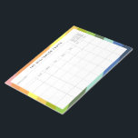 Colorful Custom Family Planner Calendar Notizblock<br><div class="desc">Modern Rainbow Diagonal Stripes Geometric Pattern Personalized Family Planner and Calendar Notepad</div>