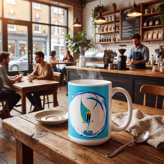 Colorful Cute Quirky Cartoon Character Kaffeetasse (Hey, take a look at this very cool cartoon character mug!)