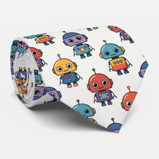 Colorful Cute Robot Pattern Krawatte