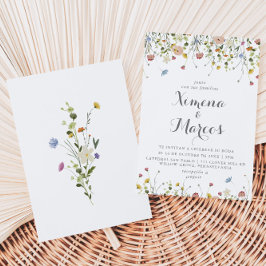 Colorful Dainty Wild Blume Boda Wedding Einladung