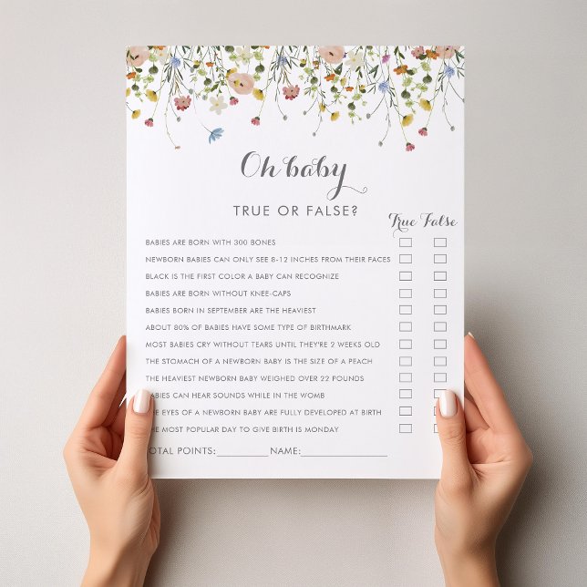 Colorful Dainty Wild Blume Oh Baby Shower Game (Von Creator hochgeladen)