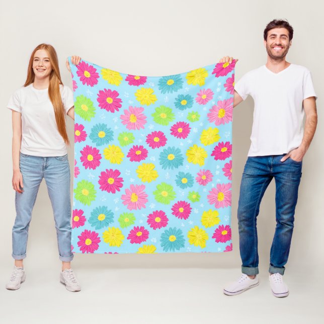 Colorful Daisies Fleecedecke (Beispiel)