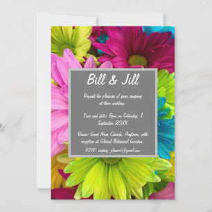 Colorful Daisies Wedding Einladung