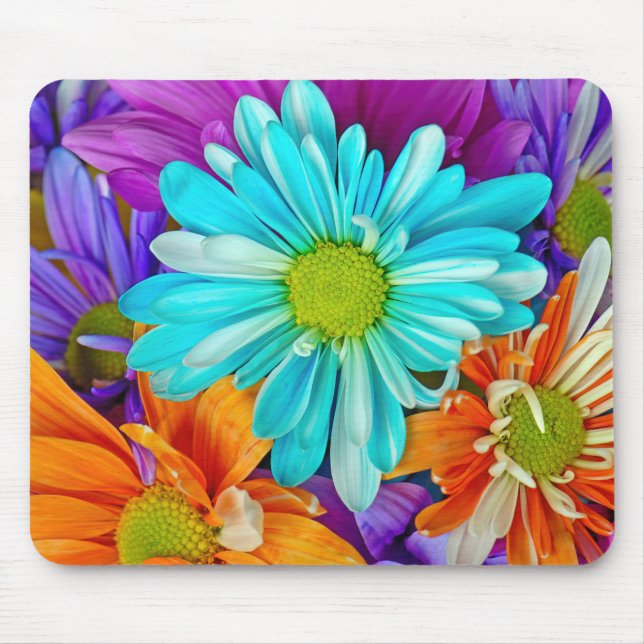 Colorful Daisy Bouquet Mousepad (Vorne)