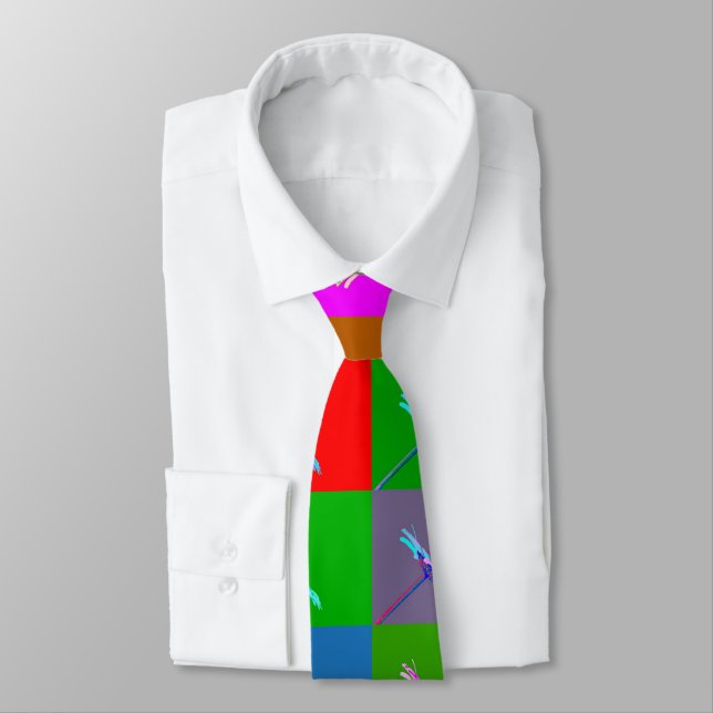Colorful Daisy Squares Neck Tie Krawatte (Gebunden)