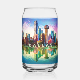 Colorful Dallas Skyline Dosenglas
