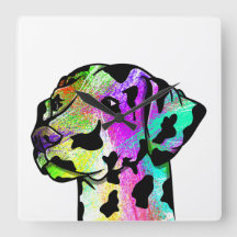 Colorful Dalmatian Dog Head