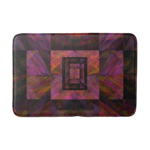 Colorful Dark Galaxy Of Blocks Abstract Artwork Badematte