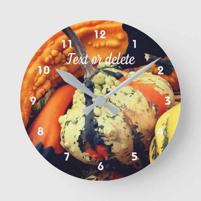 Colorful Decorative Gourds Personalized Runde Wanduhr (Vorderseite)