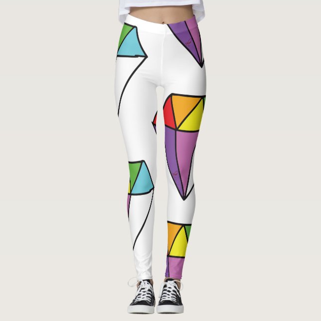 Colorful Diamond Cute Drawing Leggings (Vorderseite)