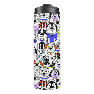 Colorful Dog Crowd Pattern Medium Gift Bag Thermosbecher