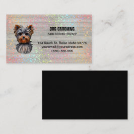 Colorful Dog Grooming Yorkie Visitenkarte