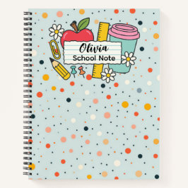 Colorful Dot Back to School Supplies  Notizbuch