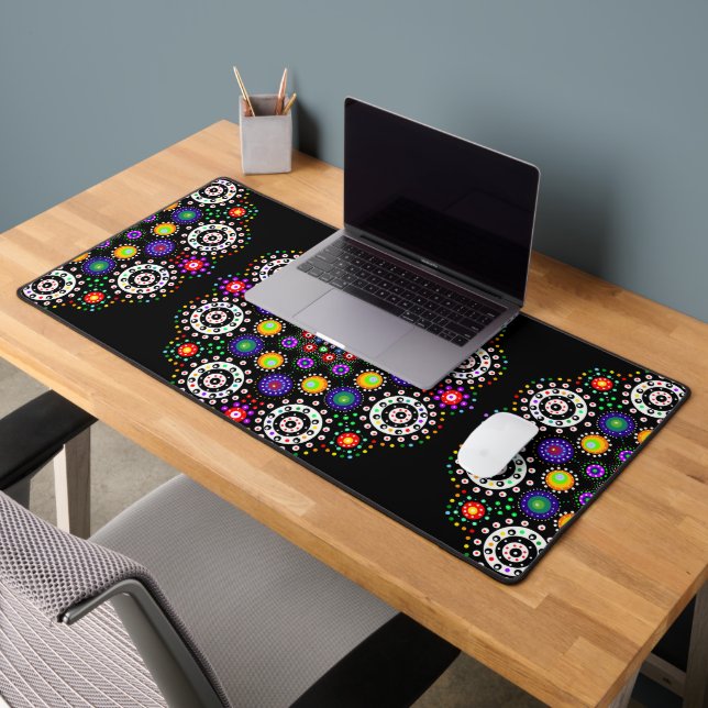 Colorful Dot Mandala Schreibtischunterlage (Büro 2)