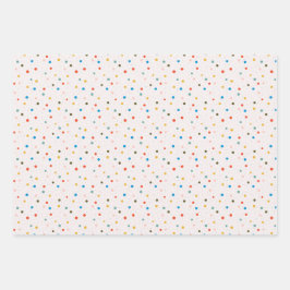Colorful Dots Confetti and Stripes Geschenkpapier Set