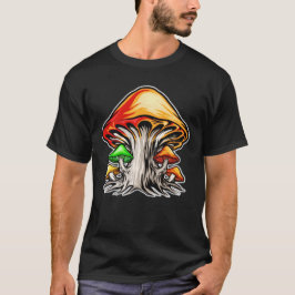 Colorful Earthy Psychedelic Mushroom Art T-Shirt