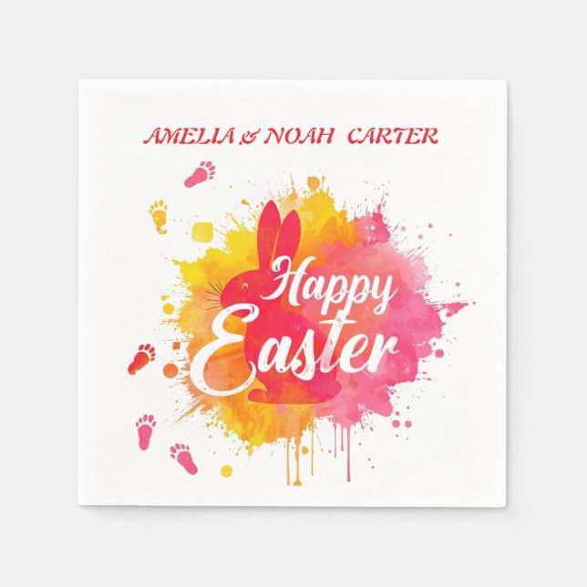 COLORFUL  Easter BRUNCH & HUNT Serviette (Vorderseite)