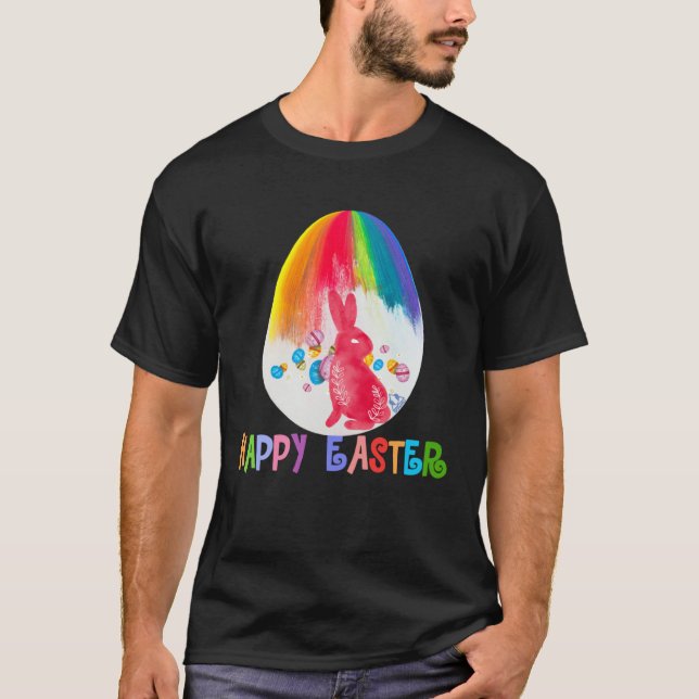 Colorful Easter Egg Happy Easter T-Shirt (Vorderseite)