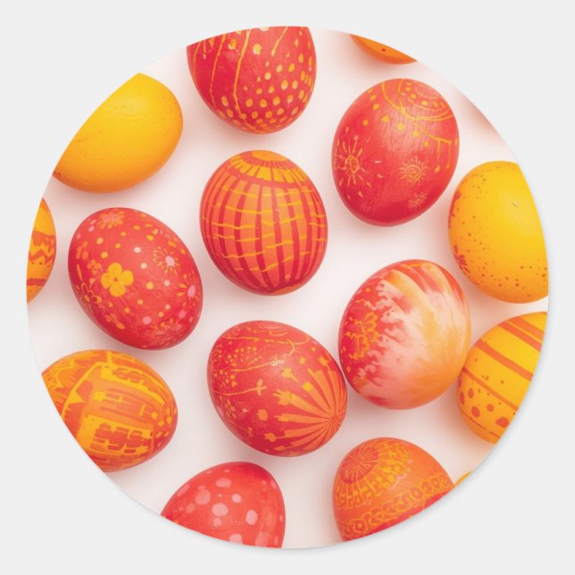 Colorful Easter Egg Hunt Classic Round Sticker  (Vorderseite)