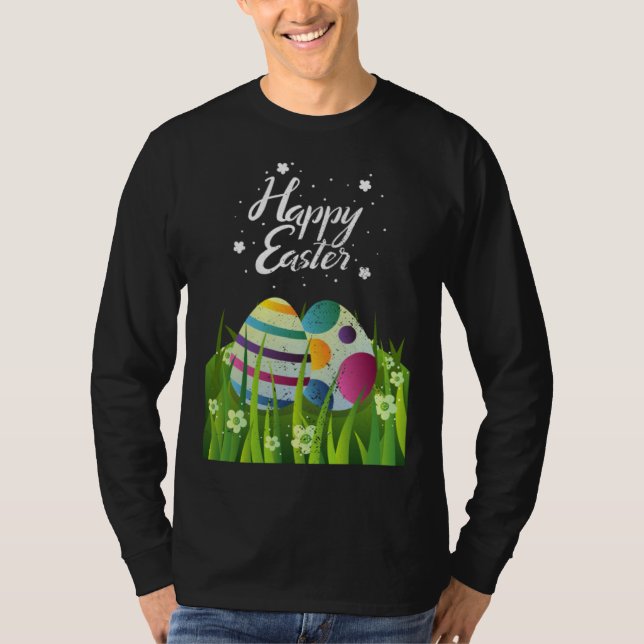 Colorful Easter Egg Hunting  Easter Day Holiday T-Shirt (Vorderseite)