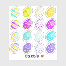 Colorful Easter Eggs Custom-Cut Vinyl Sticker Set